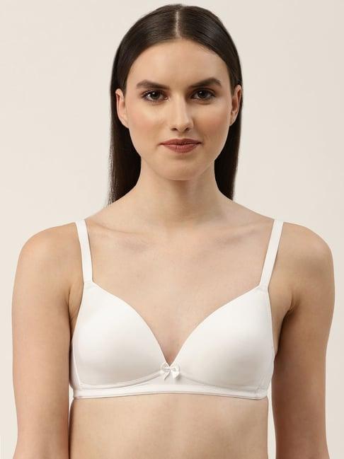 leading lady white full coverage t-shirt bra