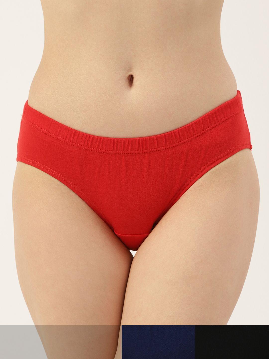leading lady women pack of 3 solid mid-rise hipster briefs hip-9029-3