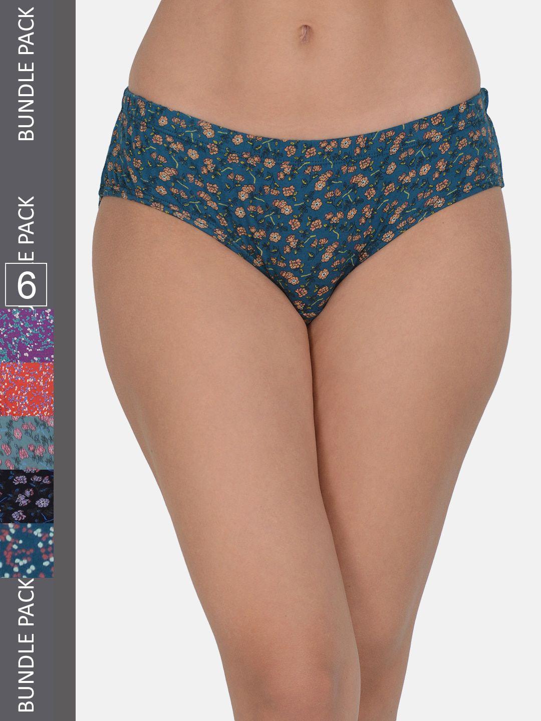leading lady women pack of 6 micro ditsy print cotton briefs