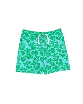 leaf print shorts with insert pockets