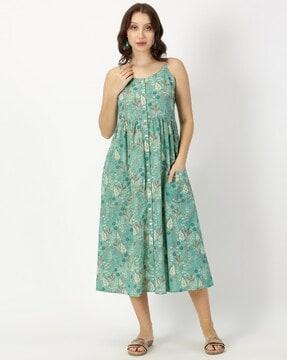 leaf a-line dress