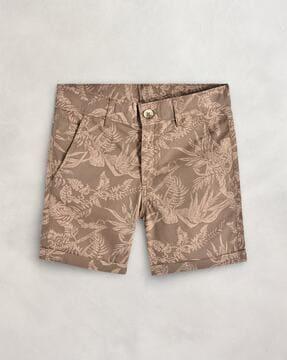 leaf print short with slip pocket 