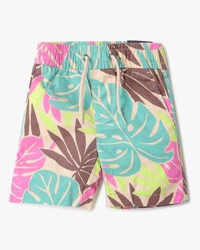 leaf print shorts