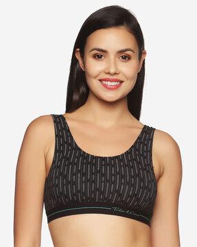 leaf print sports bra