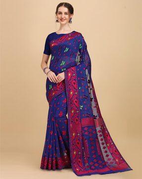 leaf woven jamdani saree