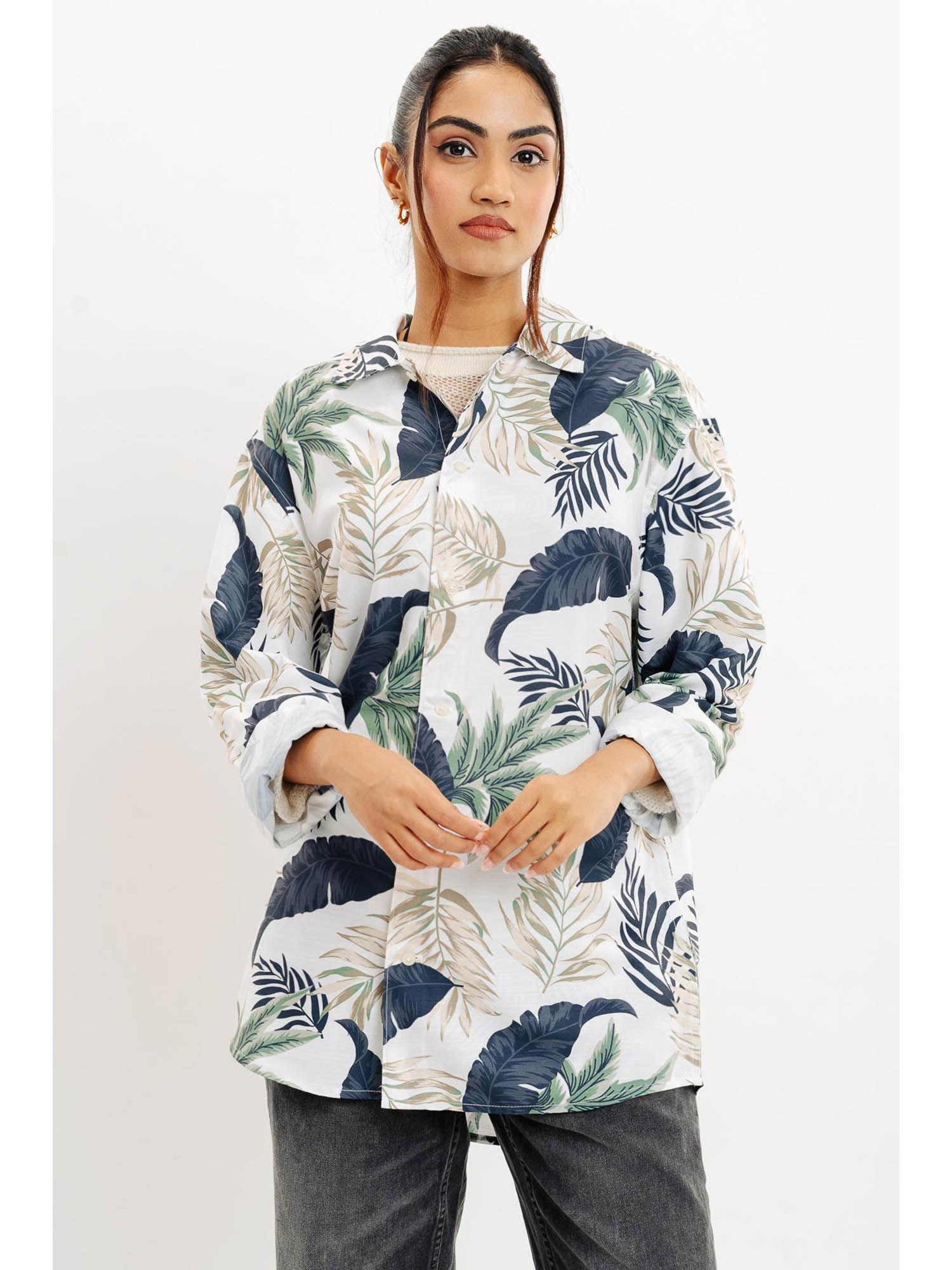 leafy oasis full sleeves women shirt