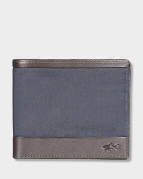 leather & recycled fabric billfold wallet