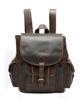 leather back pack with adjustable straps