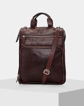leather backpack with detachable strap