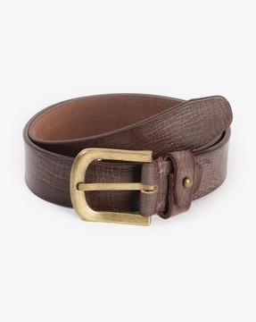 leather belt with tang clasp
