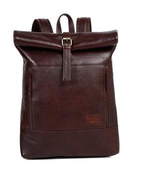 leather everyday backpack with adjustable strap