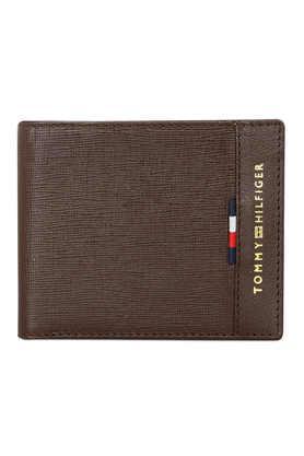 leather formal men two fold wallet - brown