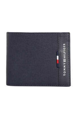 leather formal men two fold wallet - navy