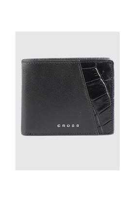leather formal mens seneca bi fold coin leather wallet - black