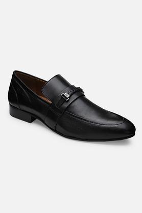 leather lace up men's formal shoes - black