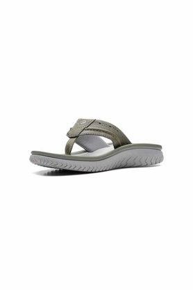 leather low tops slipon mens sandals - green
