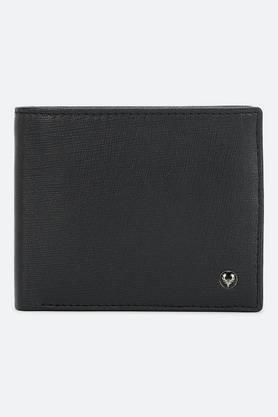 leather men's casual wear two fold wallet� - black