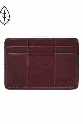 leather mens casual card holder - purple