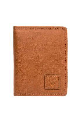 leather mens casual card holder wallet - orange