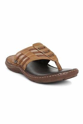 leather regular slipon mens sandals - natural