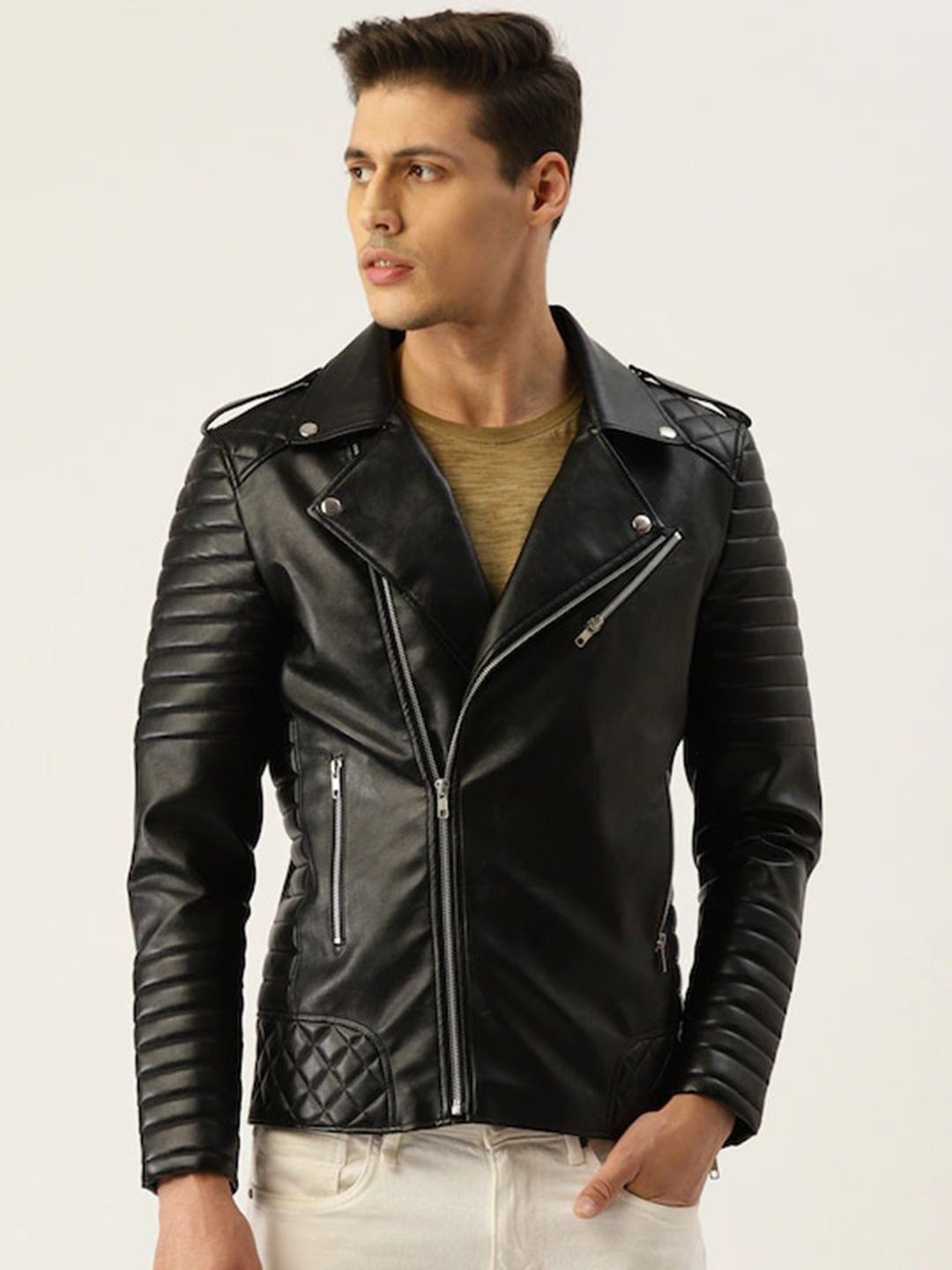leather retail men pu biker jacket
