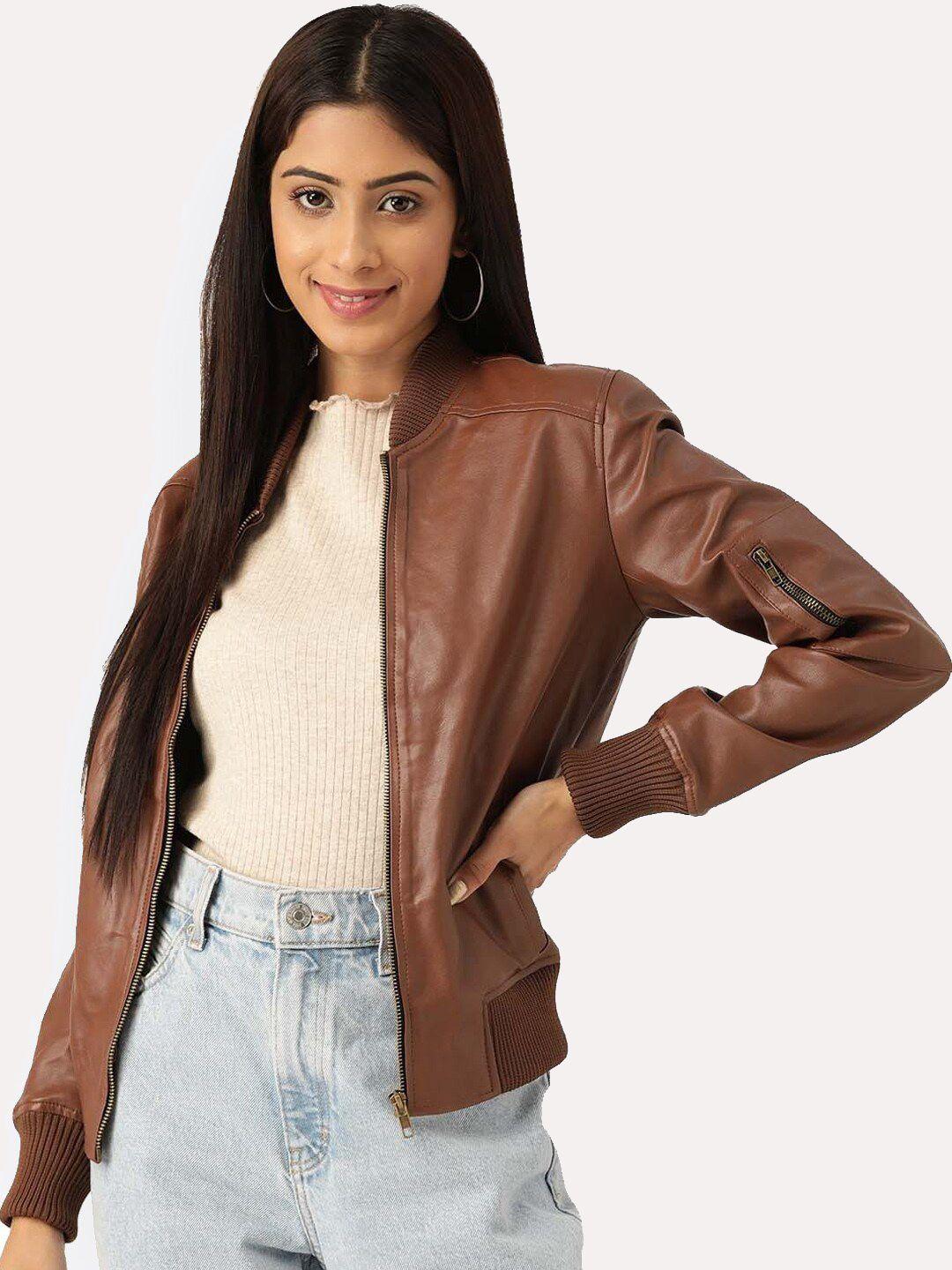 leather retail women  outdoor bomber jacket