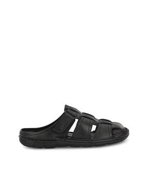 leather sandals with velcro