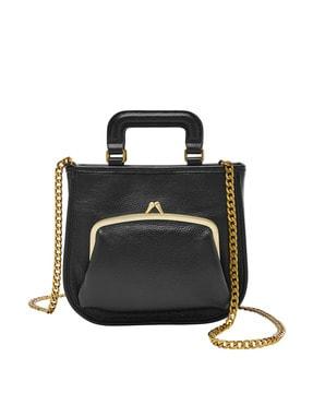 leather satchel with chain strap