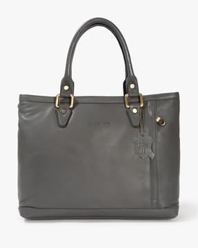 leather satchel with zip closure