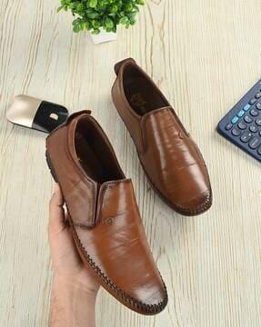 leather slip-on driver shoes