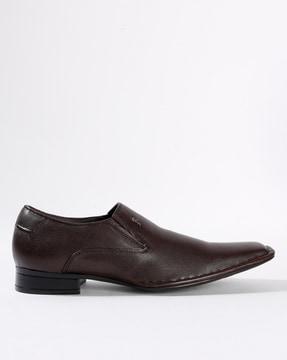 leather slip-on formal shoes