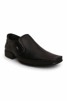 leather slipon shoes mens slipon shoes - black