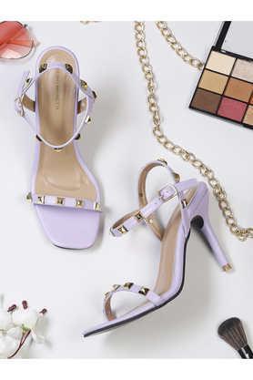 leather slipon women's casual wear sandals - purple
