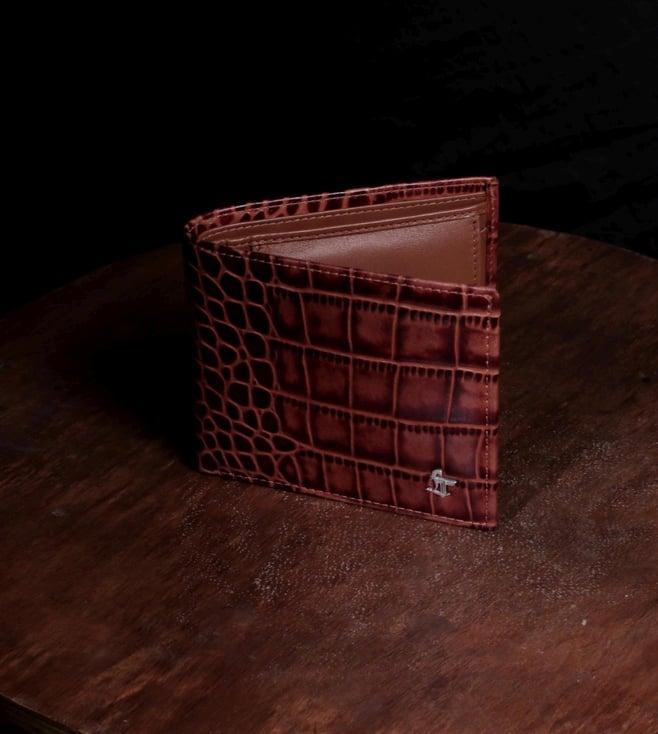leather talk tan premium italian croco wallet