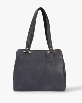 leather tote bag with zip closure