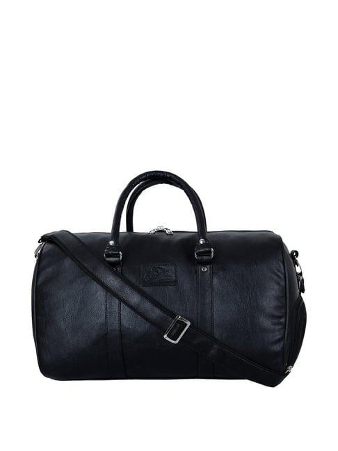 leather world black medium duffle bag
