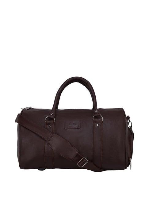leather world brown medium duffle bag