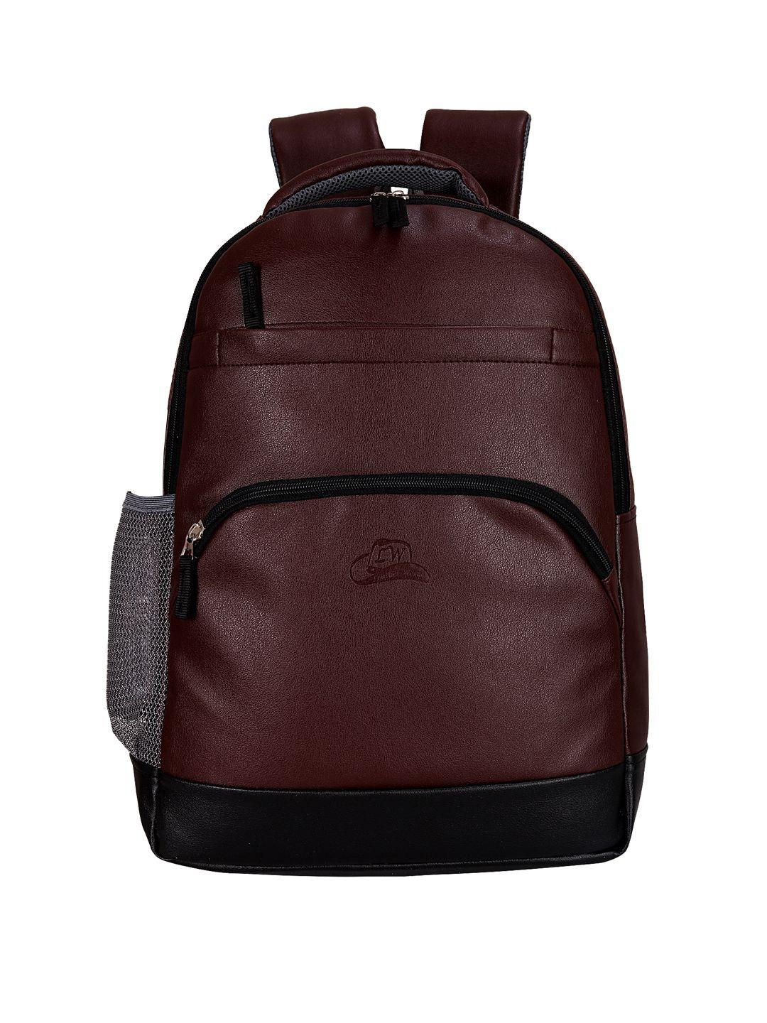 leather world unisex brown solid backpack