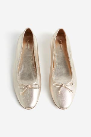 leather ballet pumps