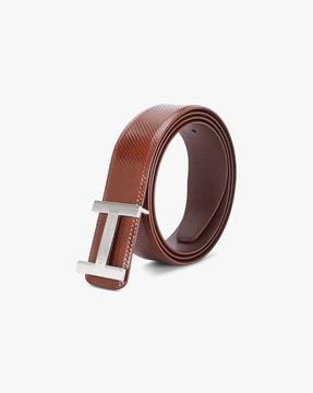 leather belt with metal closure