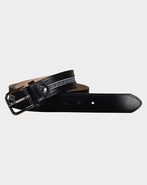 leather belt with shark ribbon