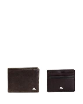 leather bi-fold wallet with card holder