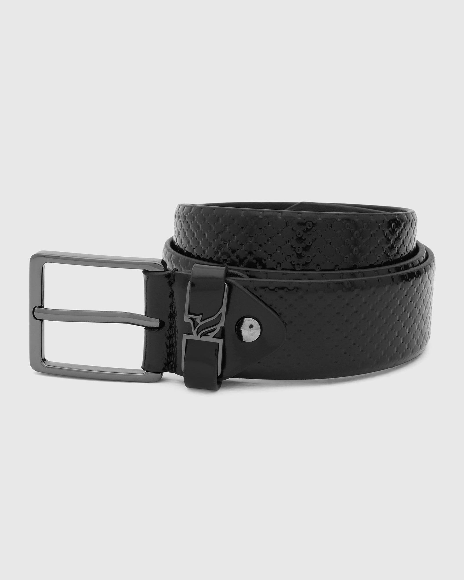 leather black textured belt - tarak