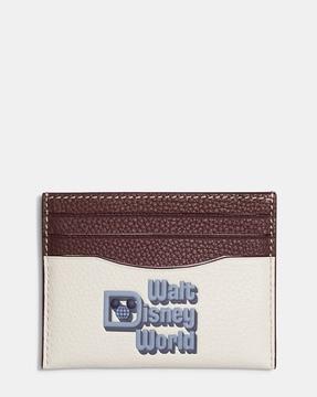 leather card case with walt disney world motif