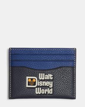 leather card case with walt disney world motif