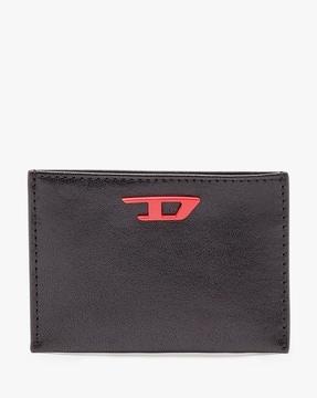 leather card holder with d plaque