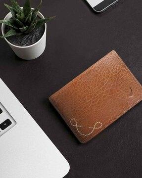 leather card holder with logo embossed