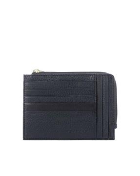 leather card holder with zip closure