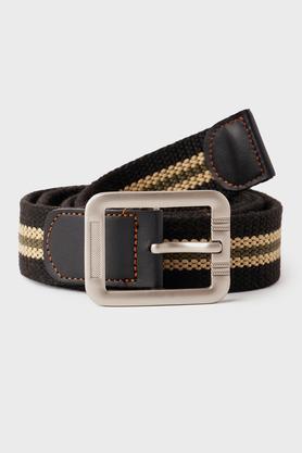 leather casual men's single side belt - black