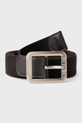 leather casual men's single side belt - black
